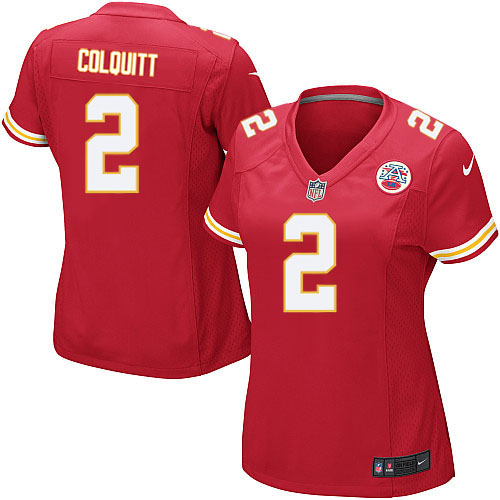 Women's Game Dustin Colquitt Nike Jersey Red Home - #2 NFL Kansas City Chiefs